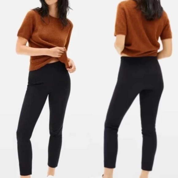 Everlane The Side Zip Stretch Cotton Work Pants Black Size 2 - Picture 3 of 13